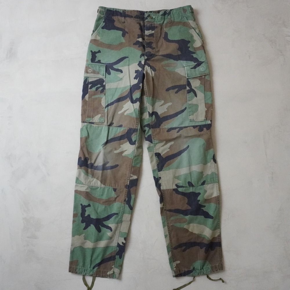 Vintage US Military Woodland Camo Cargo Pants Medium Long Mens BDU Tactical 8560